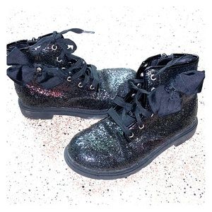 Girls jojo sparkly combat boots